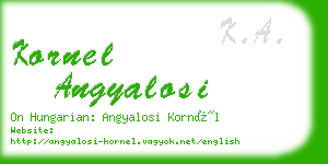 kornel angyalosi business card